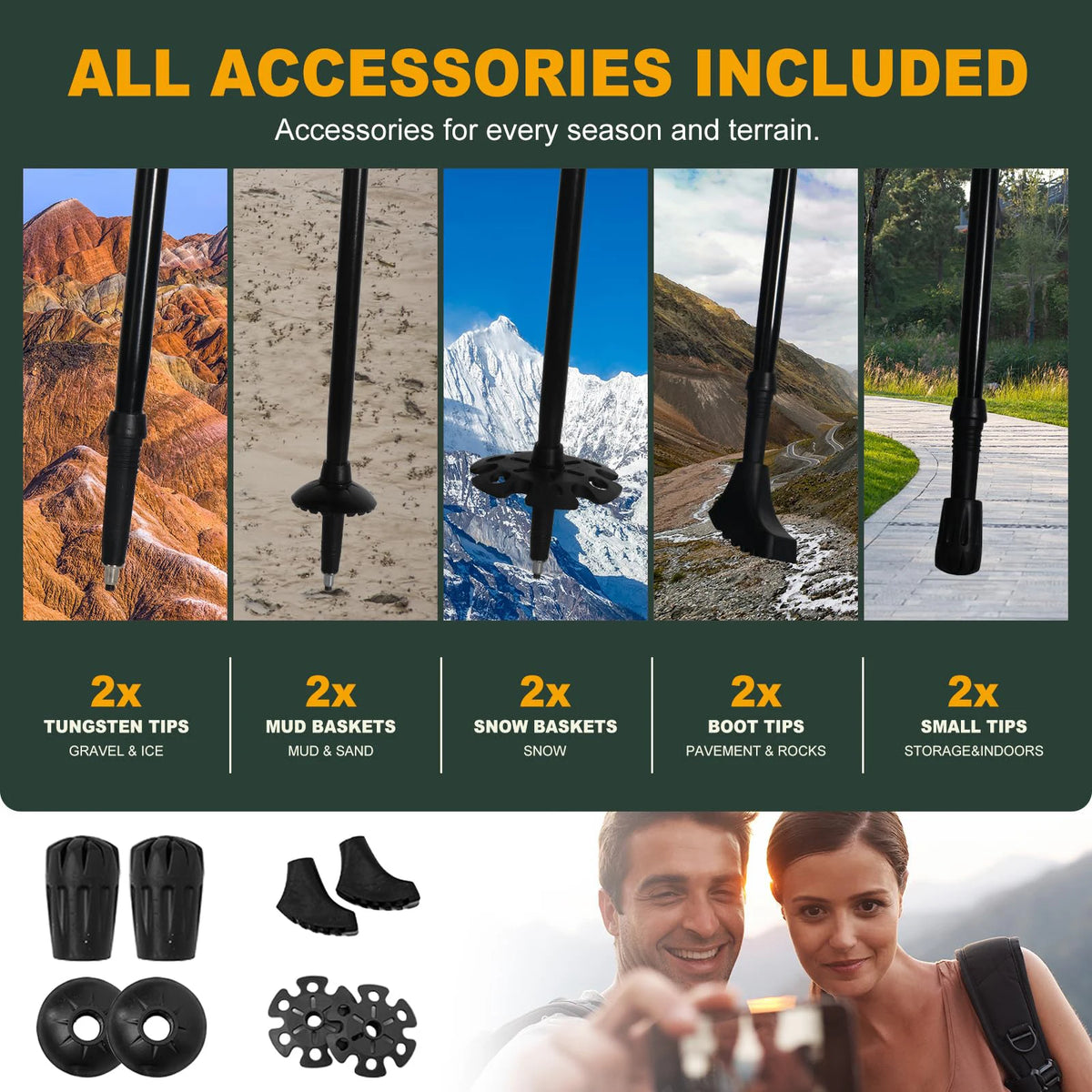 TriTrail Folding Ultralight Aluminum Alloy 5-Section Folding Trekking Pole