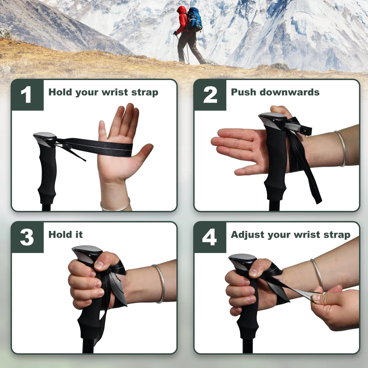 TriTrail Folding Ultralight Aluminum Alloy 5-Section Folding Trekking Pole