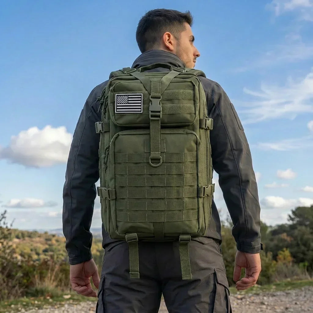 OutRange 45L Tactical Backpack - MOLLE, Water-Resistant, Laptop Sleeve