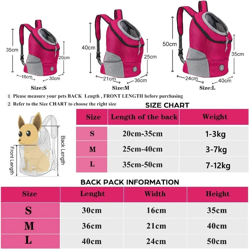 TrailPup Pet Carrier Backpack | Front Pack for Small Dogs & Cats, Reflective Strips