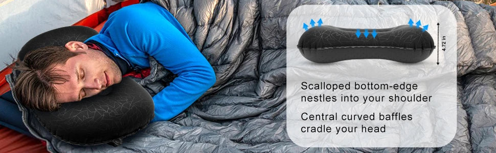 ClarionSleep Ultralight Inflatable Camping Pillow | 3.9 oz, Adjustable Firmness