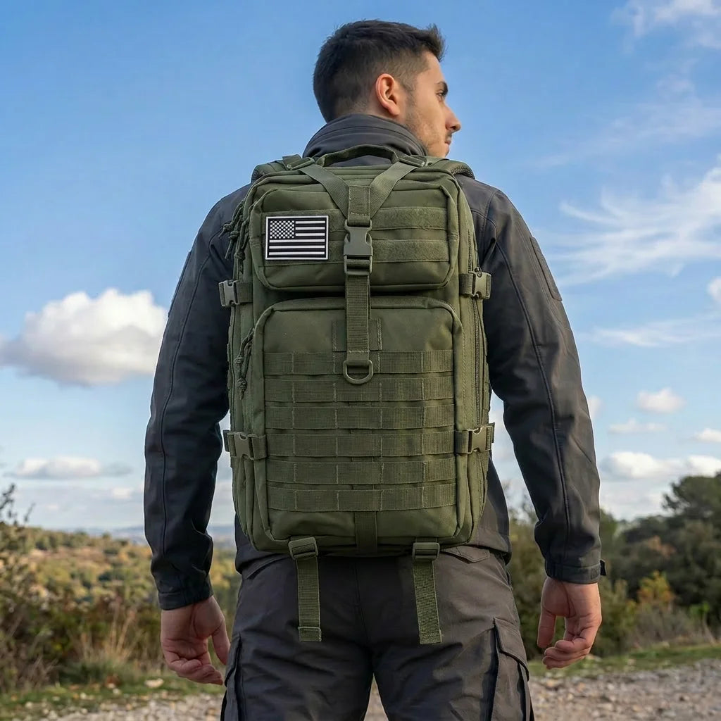 OutRange 45L Tactical Backpack - MOLLE, Water-Resistant, Laptop Sleeve