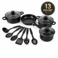 ClarionCook 13-Piece Nonstick Cookware Set  | Pots, Pan, Glass Lids & Utensils