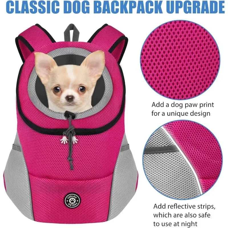 TrailPup Pet Carrier Backpack | Front Pack for Small Dogs & Cats, Reflective Strips