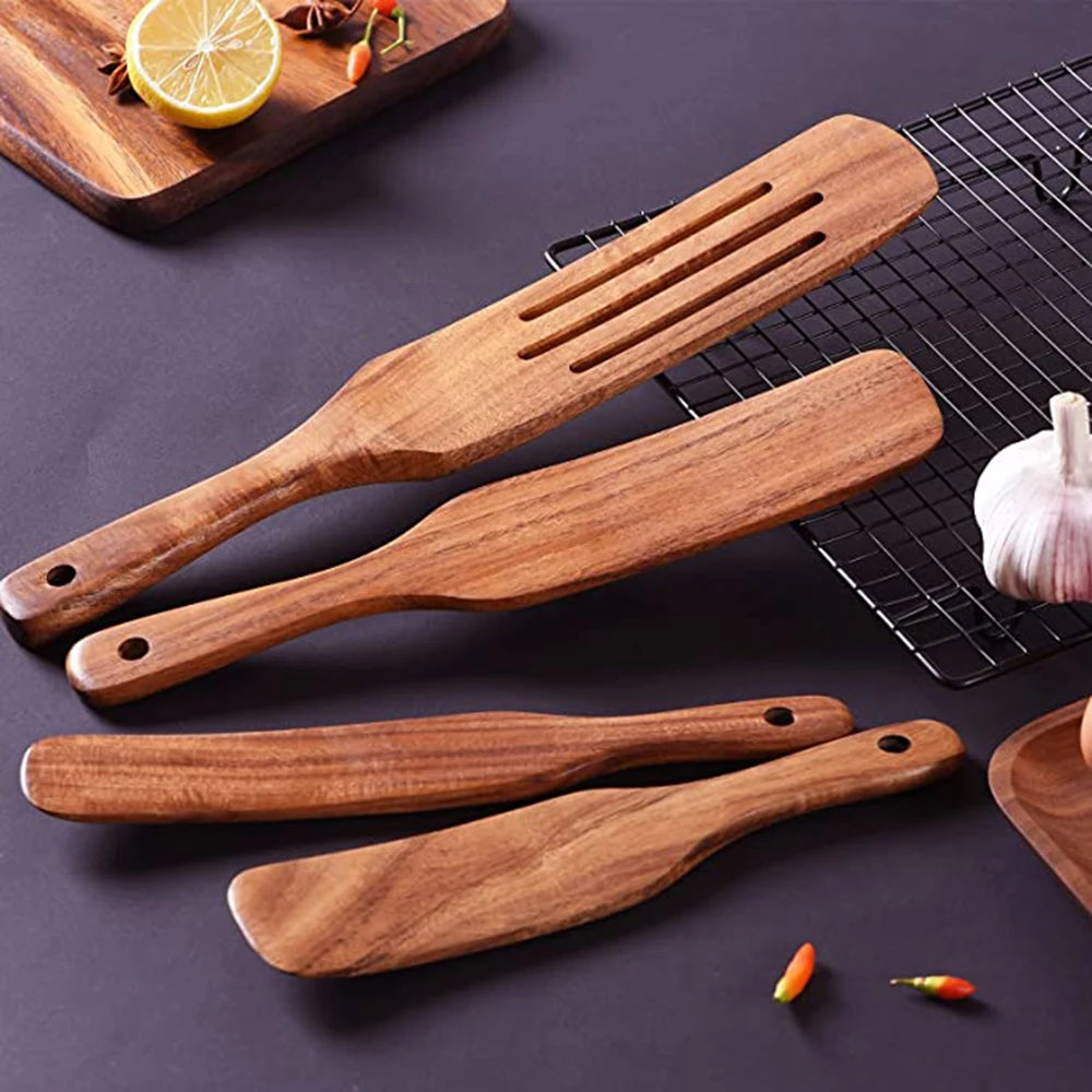 Hearthwood 1-9Pcs Teak Wooden Cooking Utensil Set