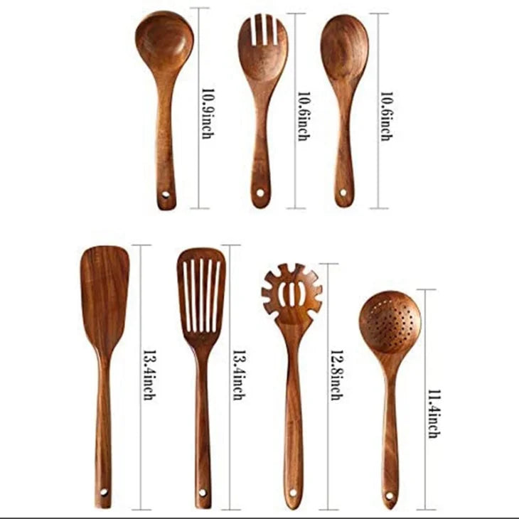 Hearthwood 1-9Pcs Teak Wooden Cooking Utensil Set