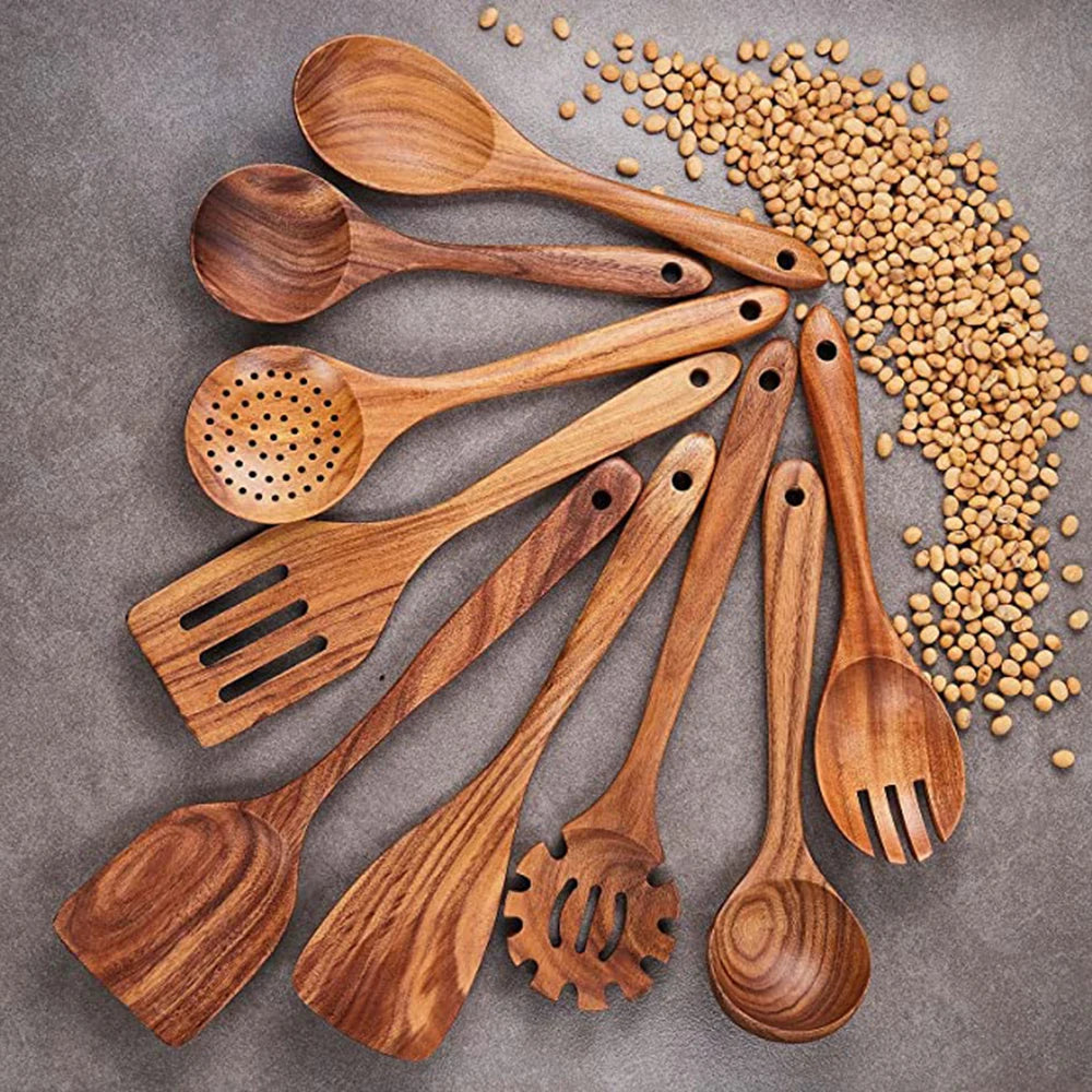 Hearthwood 1-9Pcs Teak Wooden Cooking Utensil Set