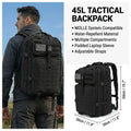 OutRange 45L Tactical Backpack - MOLLE, Water-Resistant, Laptop Sleeve