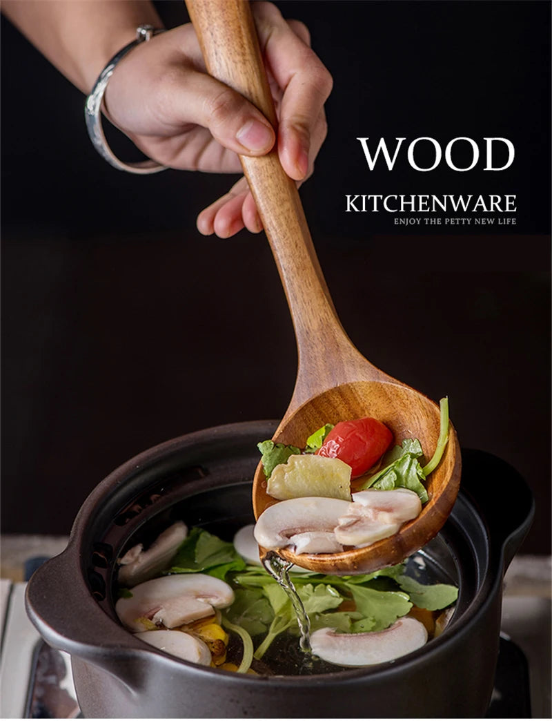Hearthwood 1-9Pcs Teak Wooden Cooking Utensil Set
