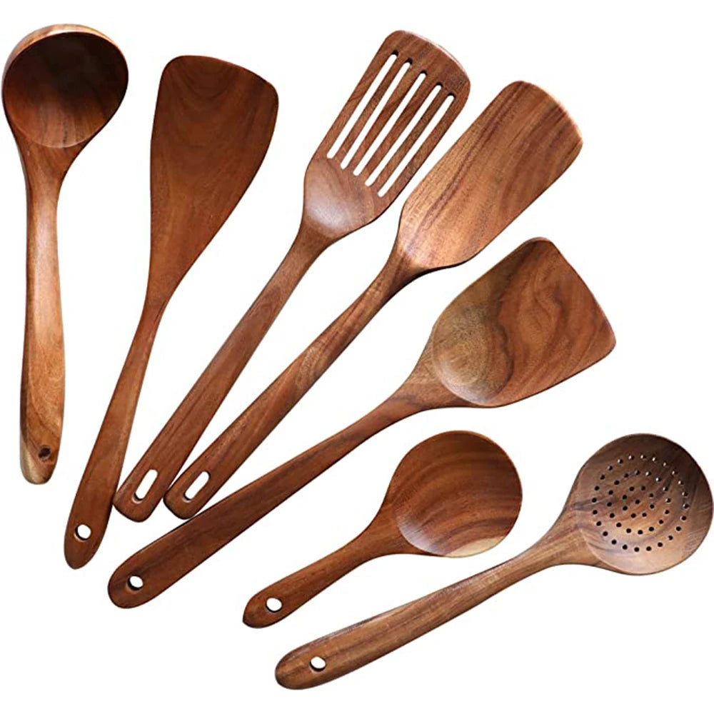 Hearthwood 1-9Pcs Teak Wooden Cooking Utensil Set