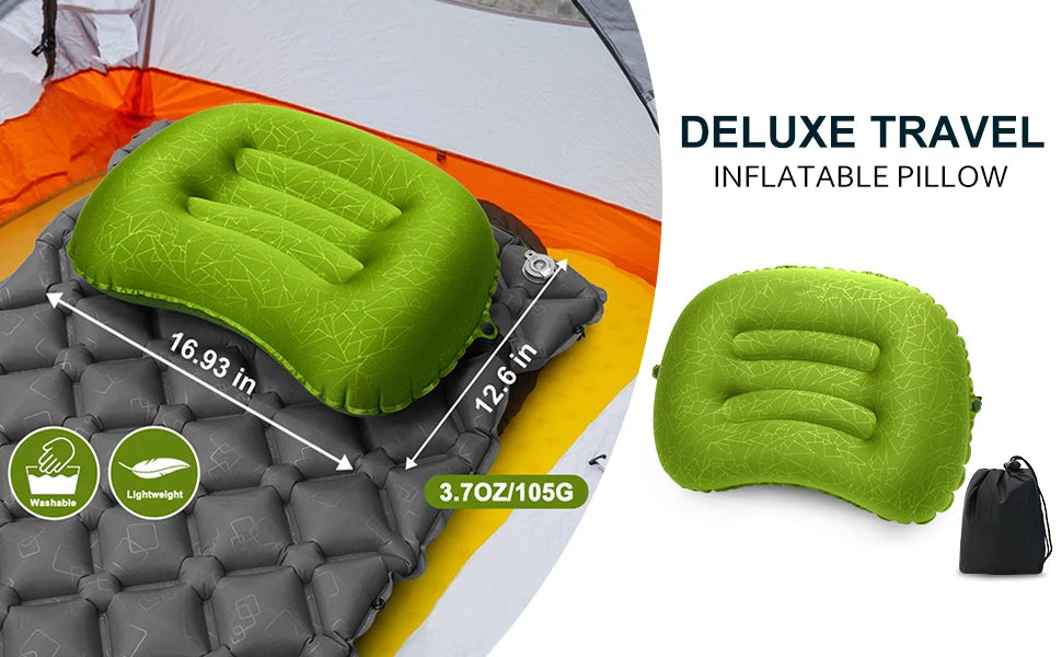 ClarionSleep Ultralight Inflatable Camping Pillow | 3.9 oz, Adjustable Firmness