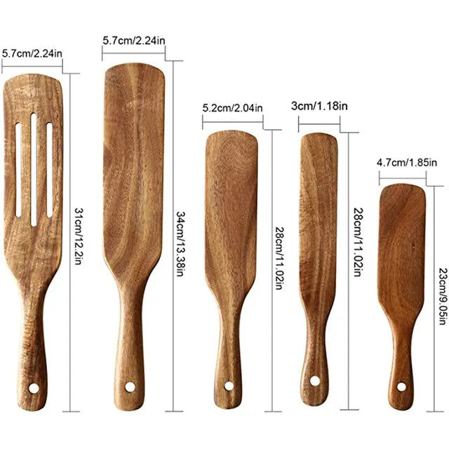 Hearthwood 1-9Pcs Teak Wooden Cooking Utensil Set