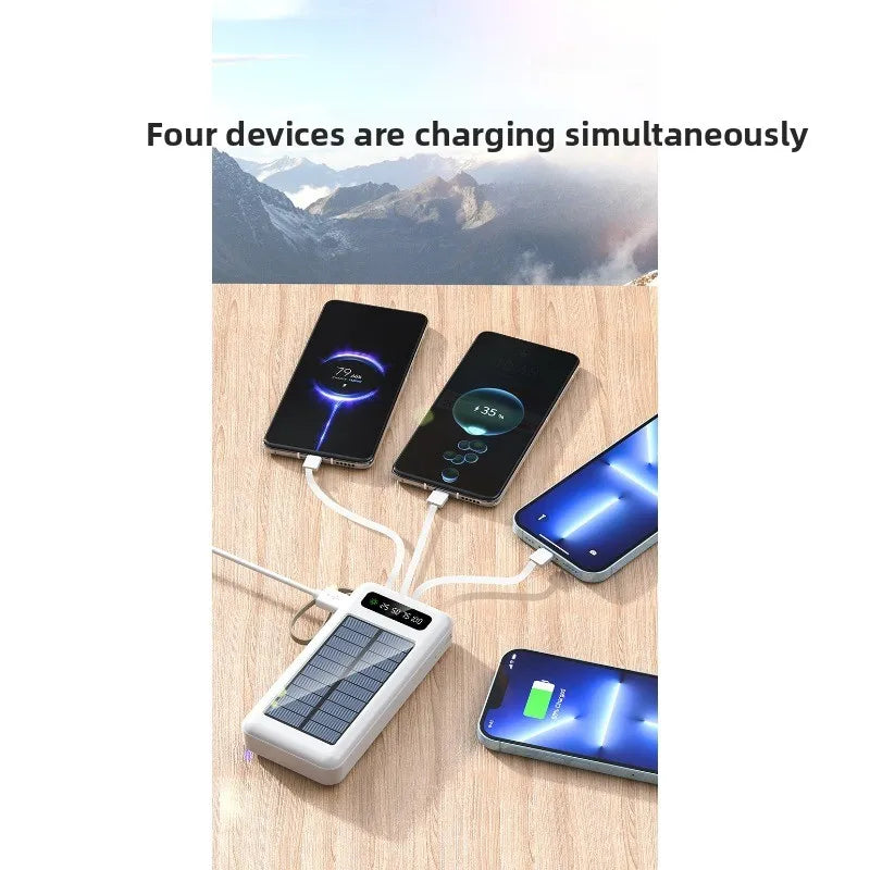 Solar Power Bank 20000mAh with Built-In Cables | Clarion Camping