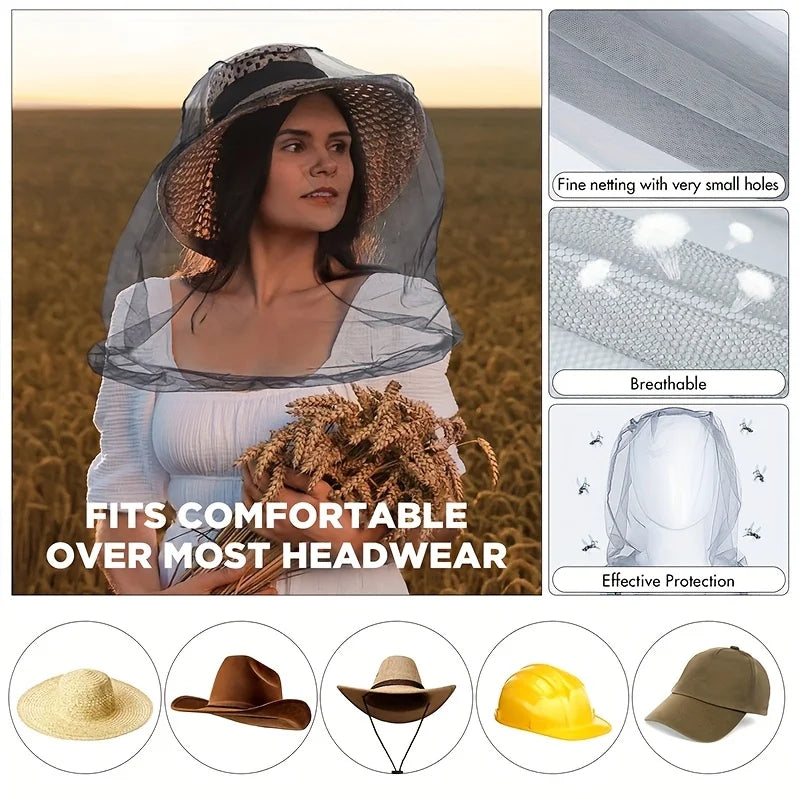 BugGuard Mosquito Head Net | 2-Pack, Extra Large, Fits Over Hats