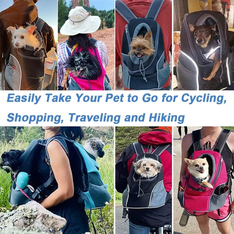 TrailPup Pet Carrier Backpack | Front Pack for Small Dogs & Cats, Reflective Strips