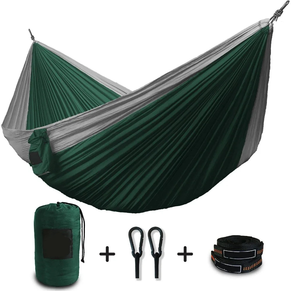 NightHaven 2-Person Camping Hammock + Tree Straps | 210T Parachute Nylon