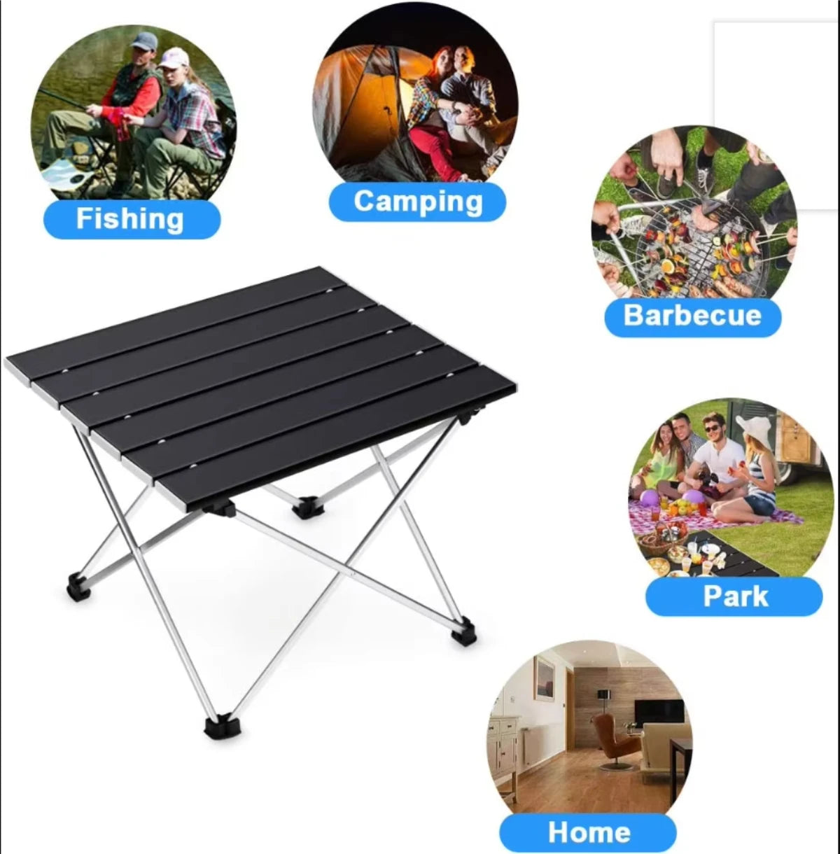RidgeLine Low Folding Aluminum Camp Table — 22 × 16 in